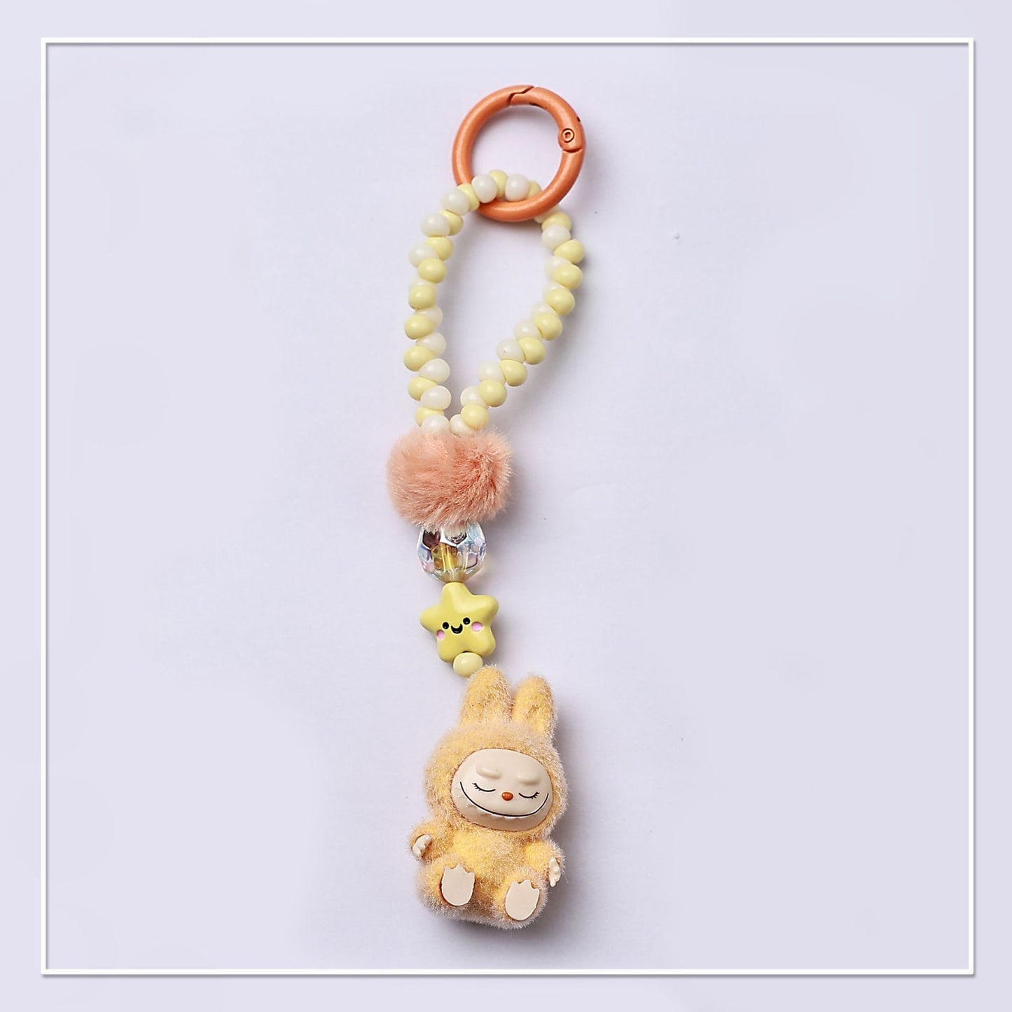 Single chain beads Mini Labubu Keychain