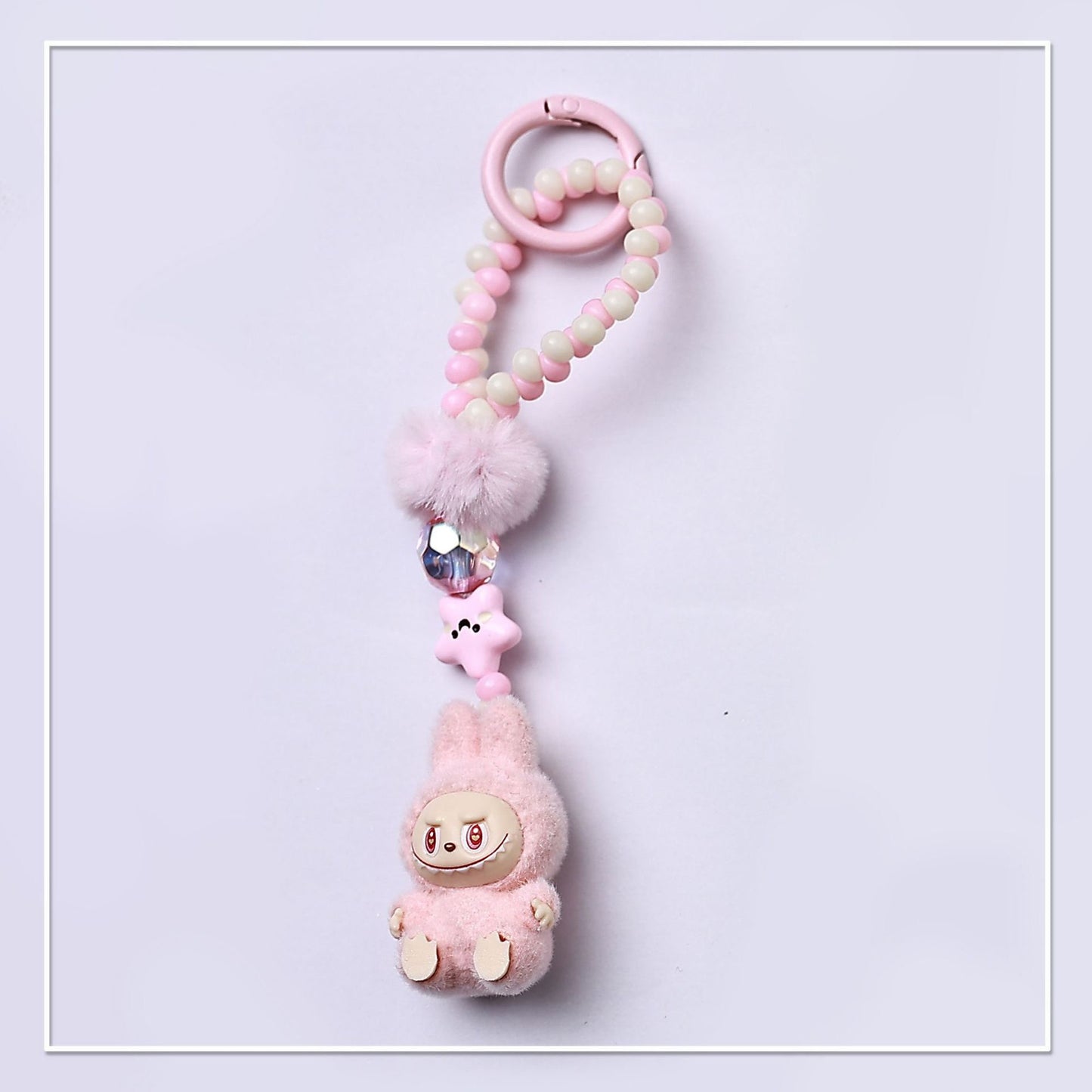 Single chain beads Mini Labubu Keychain