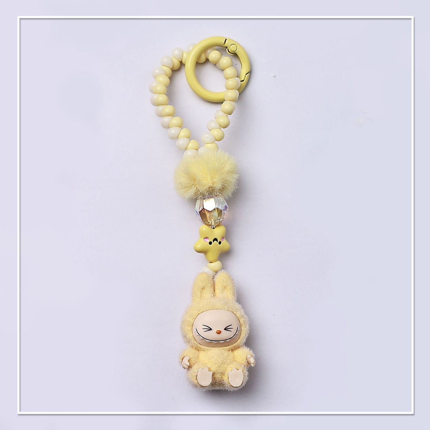 Single chain beads Mini Labubu Keychain