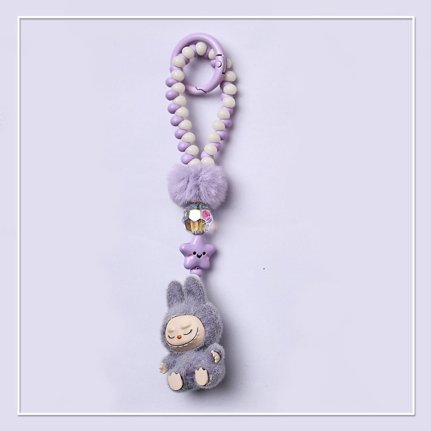 Single chain beads Mini Labubu Keychain