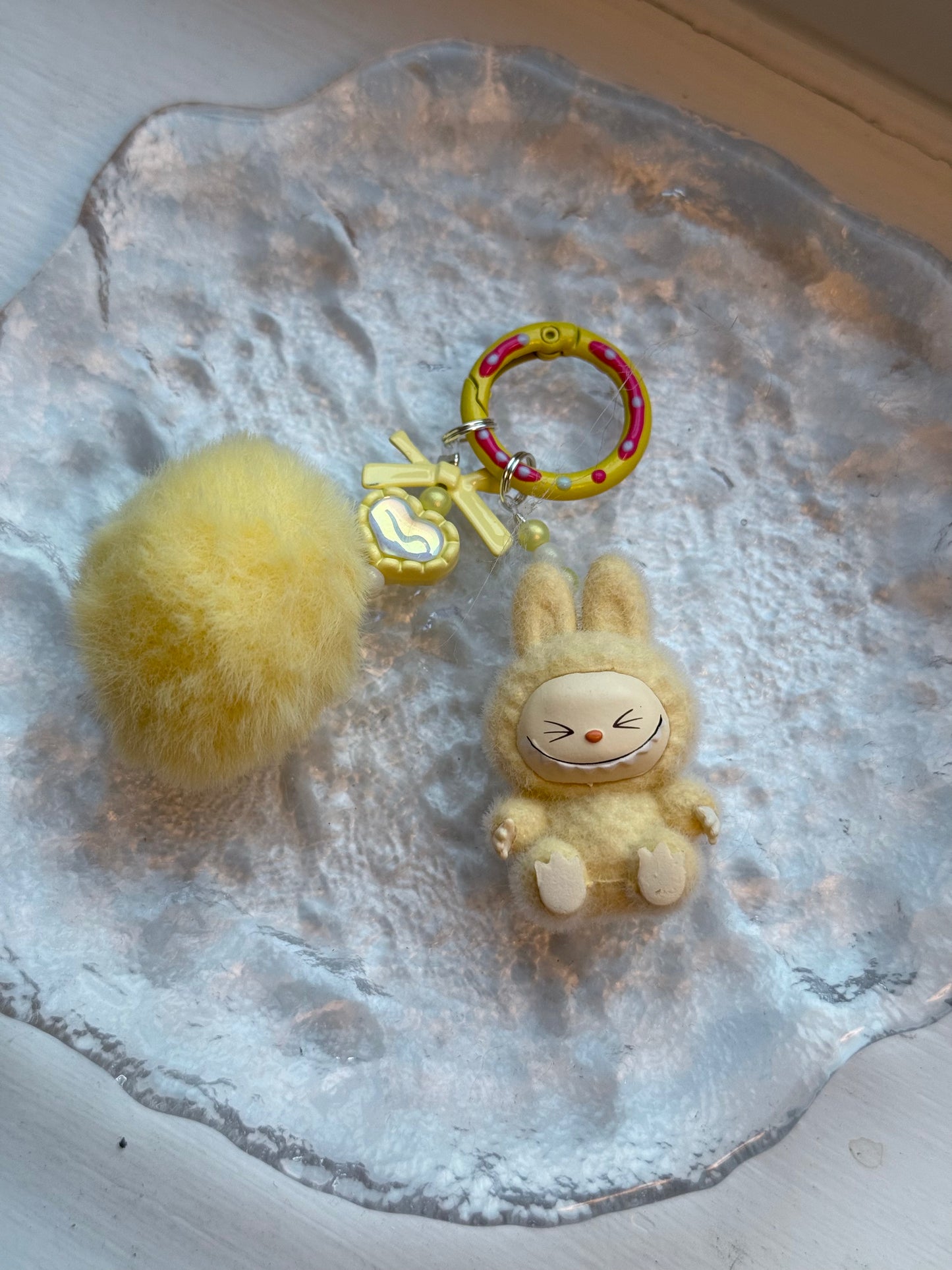 Mini Labubu Keychain with fluffy ball
