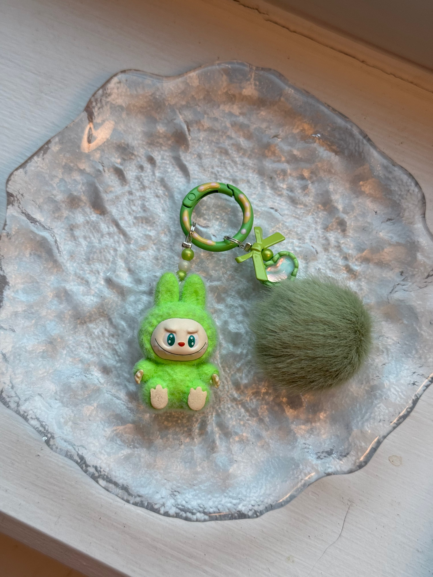 Mini Labubu Keychain with fluffy ball