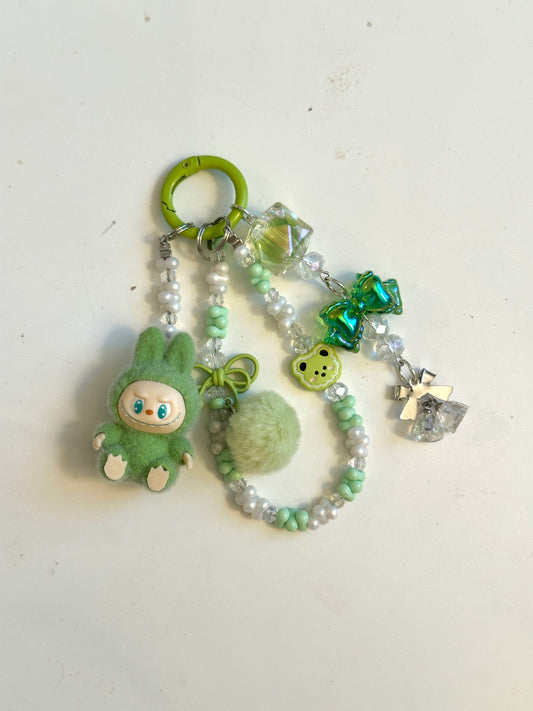 Mini Labubu Keychain with Handmade Beads