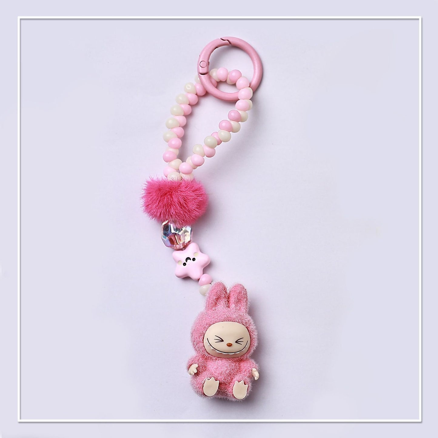Single chain beads Mini Labubu Keychain