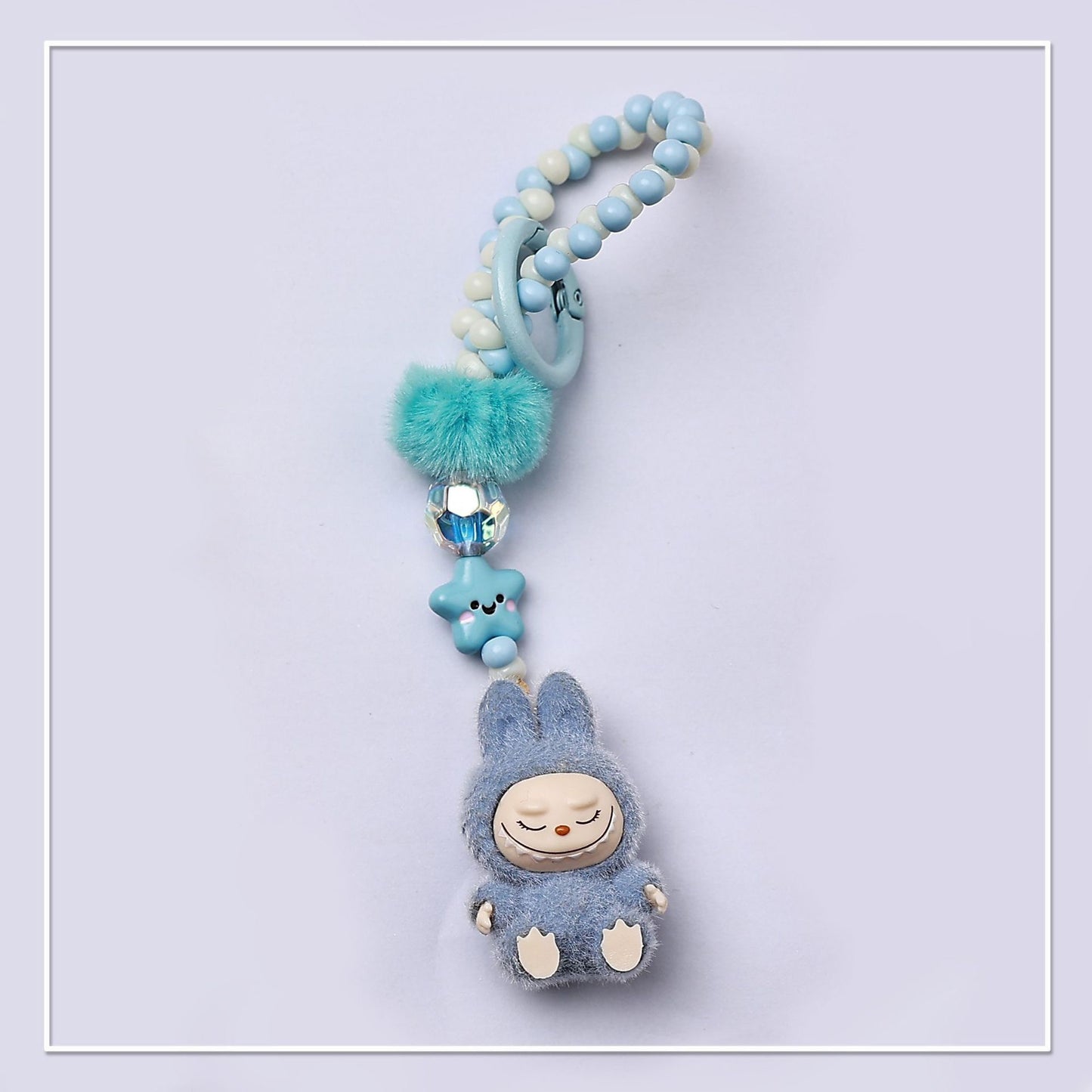 Single chain beads Mini Labubu Keychain