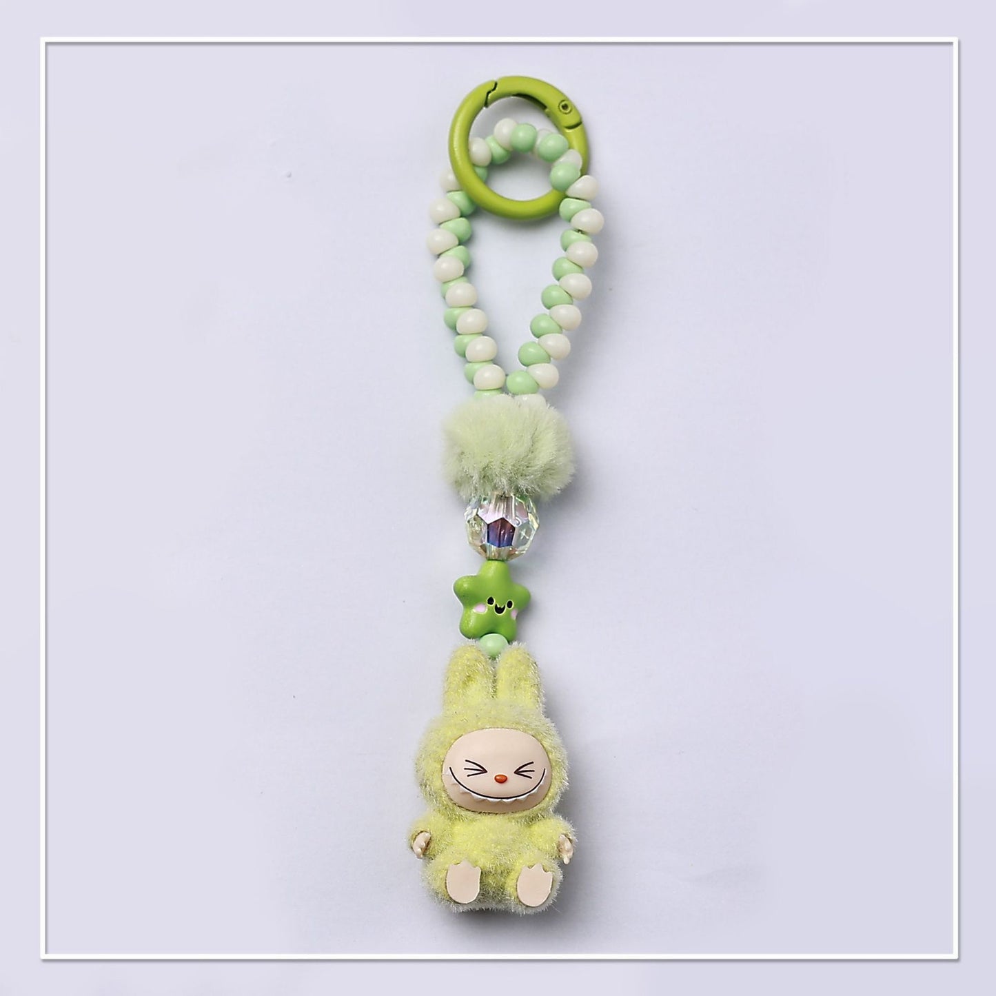 Single chain beads Mini Labubu Keychain