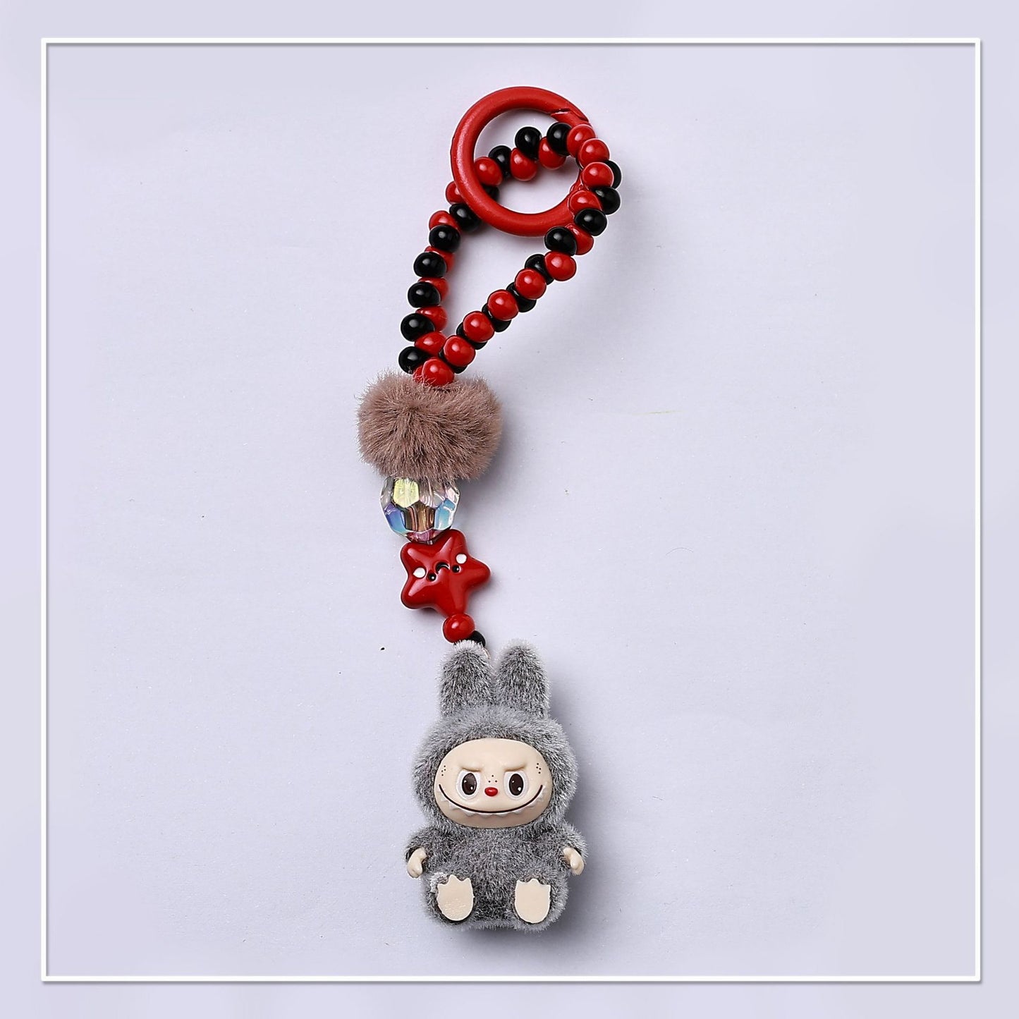 Single chain beads Mini Labubu Keychain